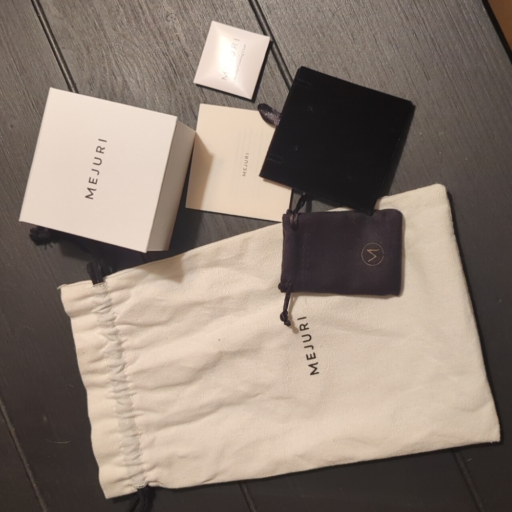 BNIB Mejuri Box and Bag with Polishing Cloth